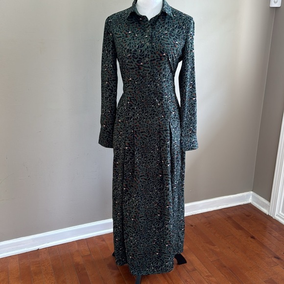 Everly Maxi Slit Casual Green Long Sleeve - Picture 3 of 13